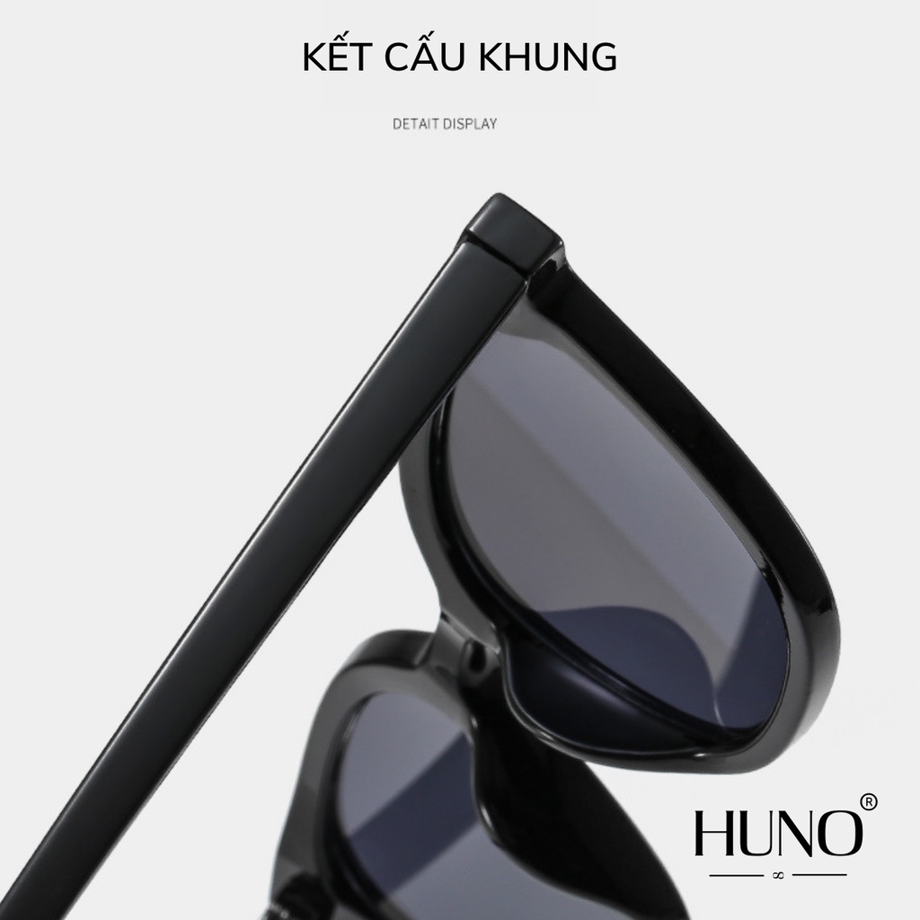 Kính râm nam nữ cao cấp siêu đẹp được thiết kế hai chấm Siêu HOT 2023 với gang màu cá tính siêu đẹp HUNO - KR42