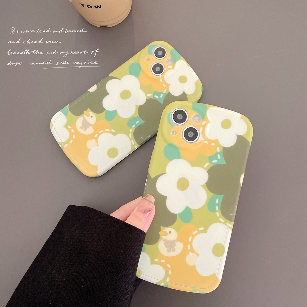 Ốp Điện Thoại Mềm Mịn Màu Xanh Lá Hình Chú Vịt Cho Iphone 12 pro max 11 pro max xs max xr x 7 8 plus