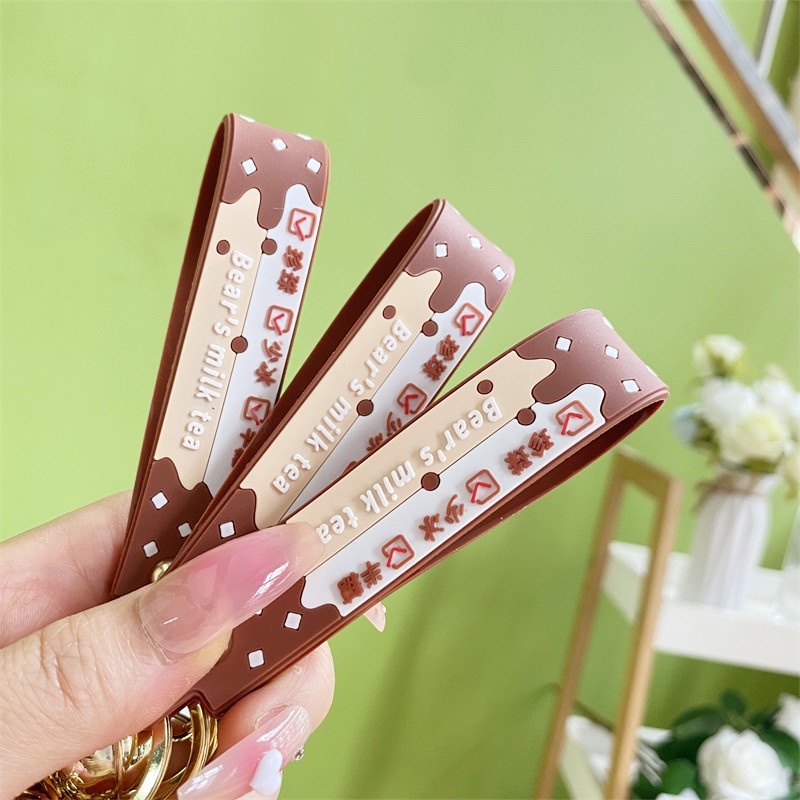 Móc Khóa Hình Hộp Sữa Kèm Tag Xinh Xắn