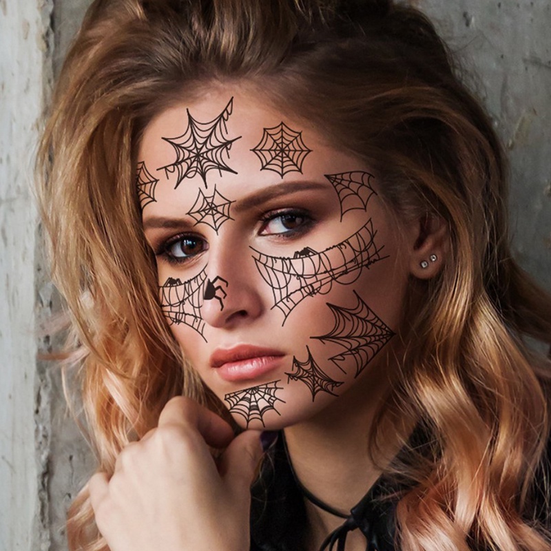 (Hàng Mới Về) Hình Xăm Dán Tạm Thời Hình Mạng Nhện Trang Điểm Halloween Vui Nhộn Chống Thấm Nước | BigBuy360 - bigbuy360.vn