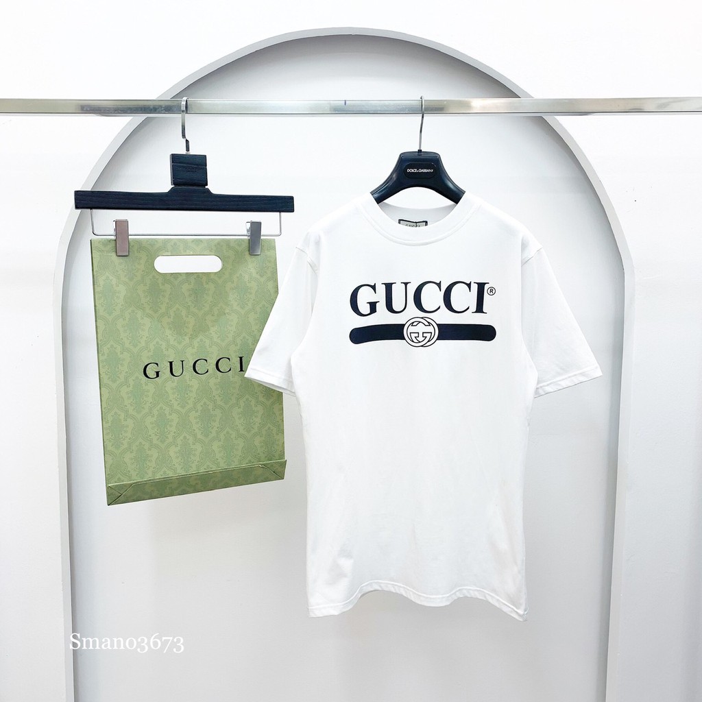 Áo phông Nam Nữ🔅FULL SIZE🔅 Áo T shirt Gucci Original 2021 size M-XXL 3 màu trắng-đen-hồng co giãn 4 chiều, thấm mồ hôi