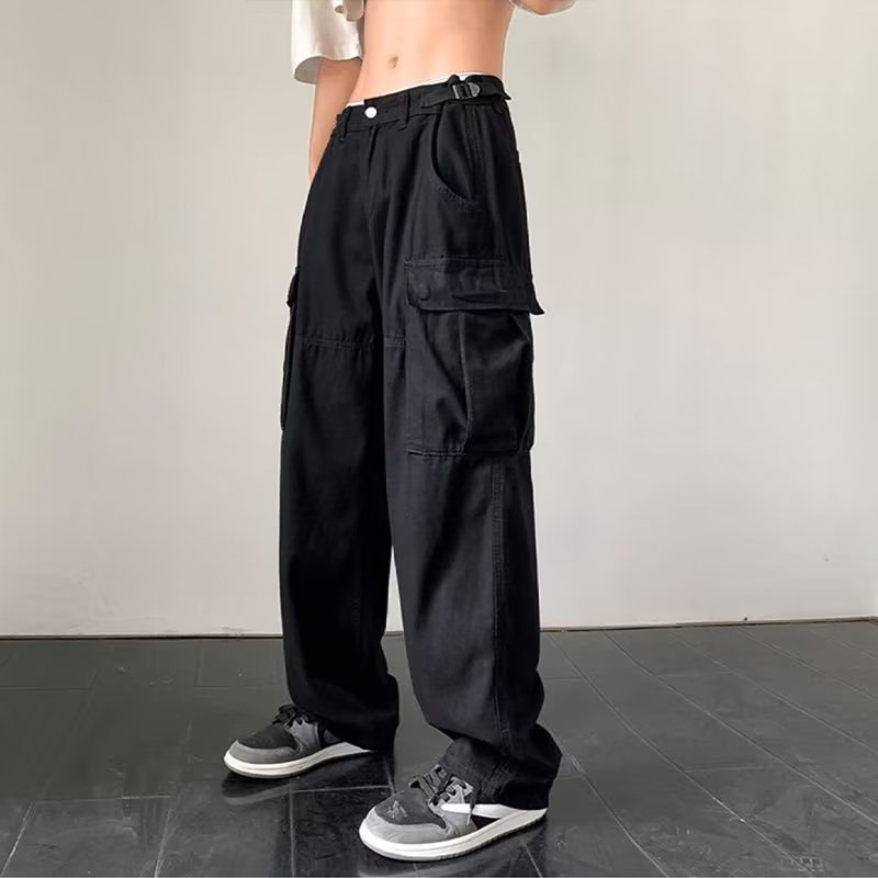 Quần Dài Ống Đứng Nhiều Túi Phong Cách Đường Phố Mỹ Cho Nam Cỡ S-3XL