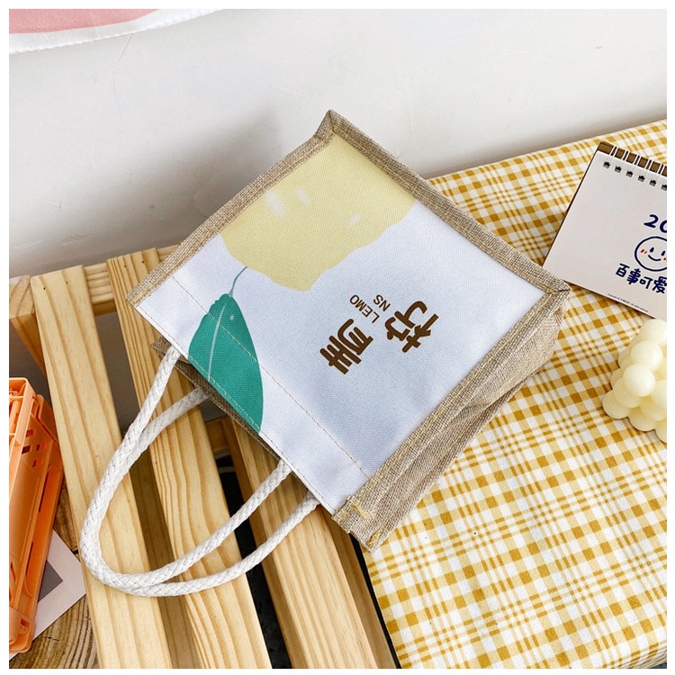 Túi Xách Nữ Vải Lanh In Hình Thời Trang Mới