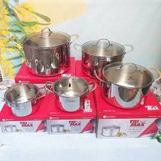 Nồi inox cao cấp 3 lớp đáy liền Tri-Max (16cm 18cm 20cm 24cm 26cm 28cm)