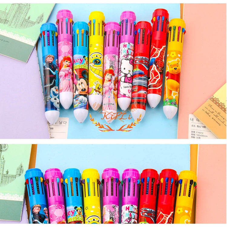 Bút Bi 10 Màu Cho Học Sinh