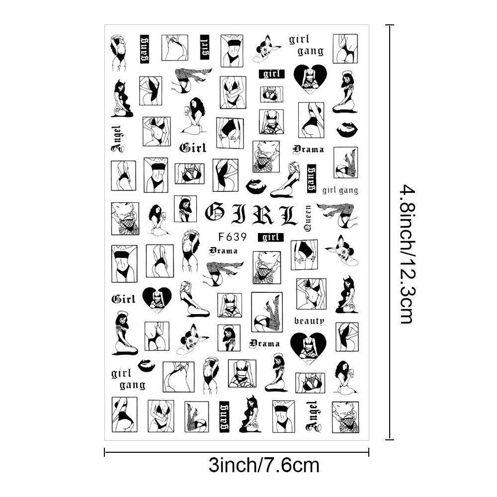 Miếng Dán Trang Trí Móng Tay 3D Hình Khuôn Mặt Độc Đáo