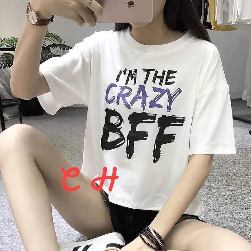 Sale Áo croptop bff cộc tay chu1802 đẹp