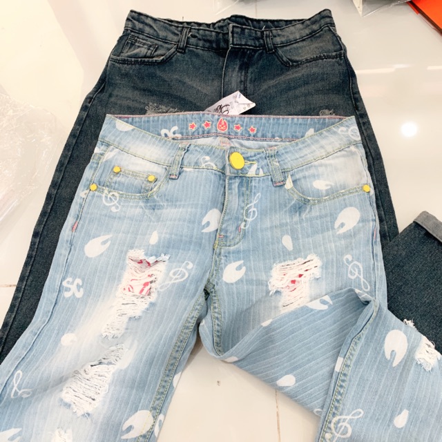 Combo quần jean baggy, áothun