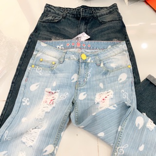 Combo quần jean baggy, áothun
