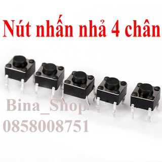 Công tắc nhấn nhả mini, Nút nhấn Reset/Passing/Arduino 4 chân