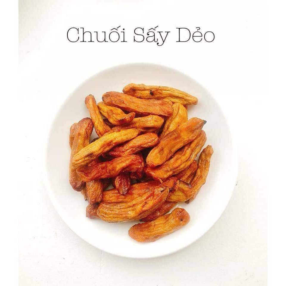 Chuối sấy dẻo 500g dẻo dai tự nhiên, 1kg chuối dẻo sấy nguyên trái, vị ngọt dịu, thơm - Ăn vặt nhà Cốm