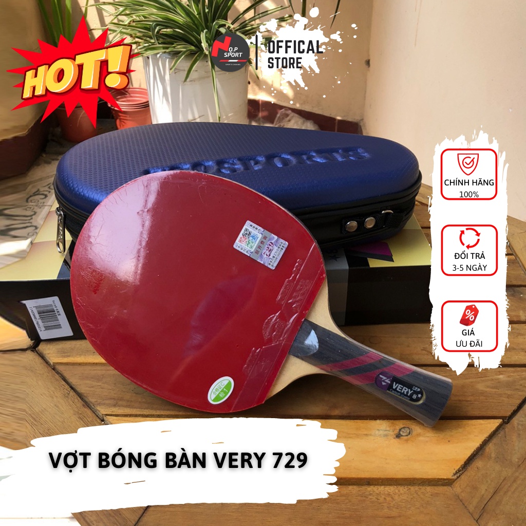 (Chính Hãng) Vợt Bóng Bàn VERY 729 8 Sao (Free Ship) Tiêu Chuẩn Thi Đấu Hàng Đầu_Cốt Vợt 5 Lớp Cao Cấp (1 Chiếc)