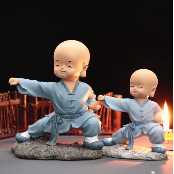 Tượng Chú Tiểu Áo Xanh Size Vừa 15cm