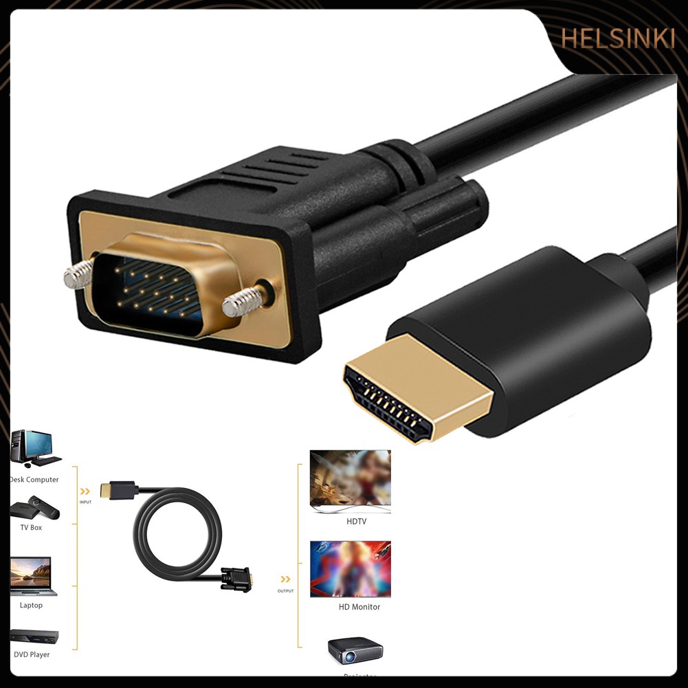 Dây Cáp Chuyển Đổi 1 / 1.5 / 1.8m Hdmi Sang Vga Hd-15 D-sub Video Cho Pc Hdtv