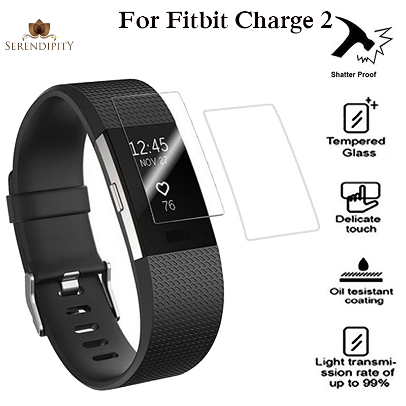 Set 2 Miếng Dán Màn Hình Chống Trầy Kèm Phụ Kiện Cho Fitbit Charge 2 3