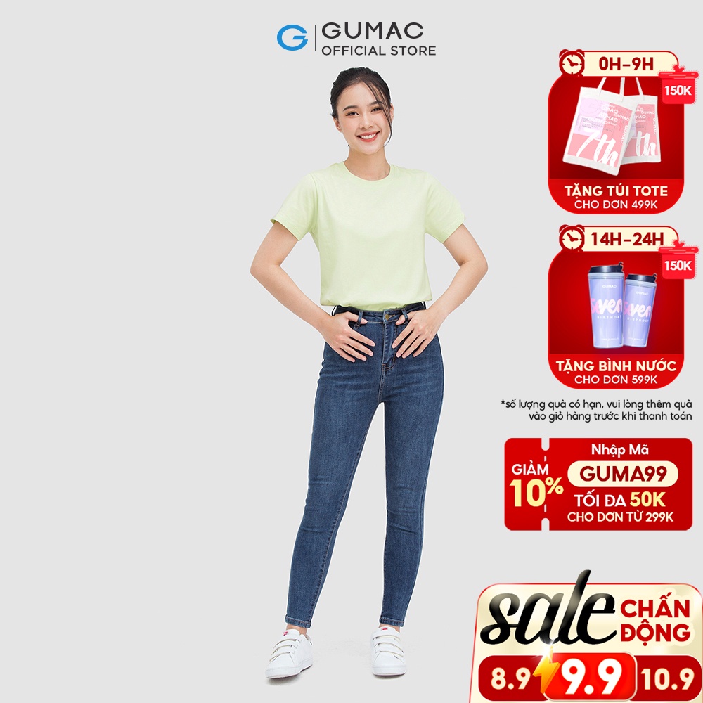 Quần jeans nữ skinny GUMAC dáng bó QJC05016