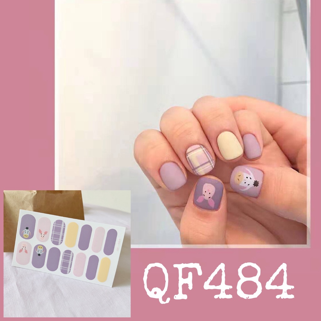 Miếng dán trang trí móng tay họa tiết 3D xinh xắn chống thấm nước