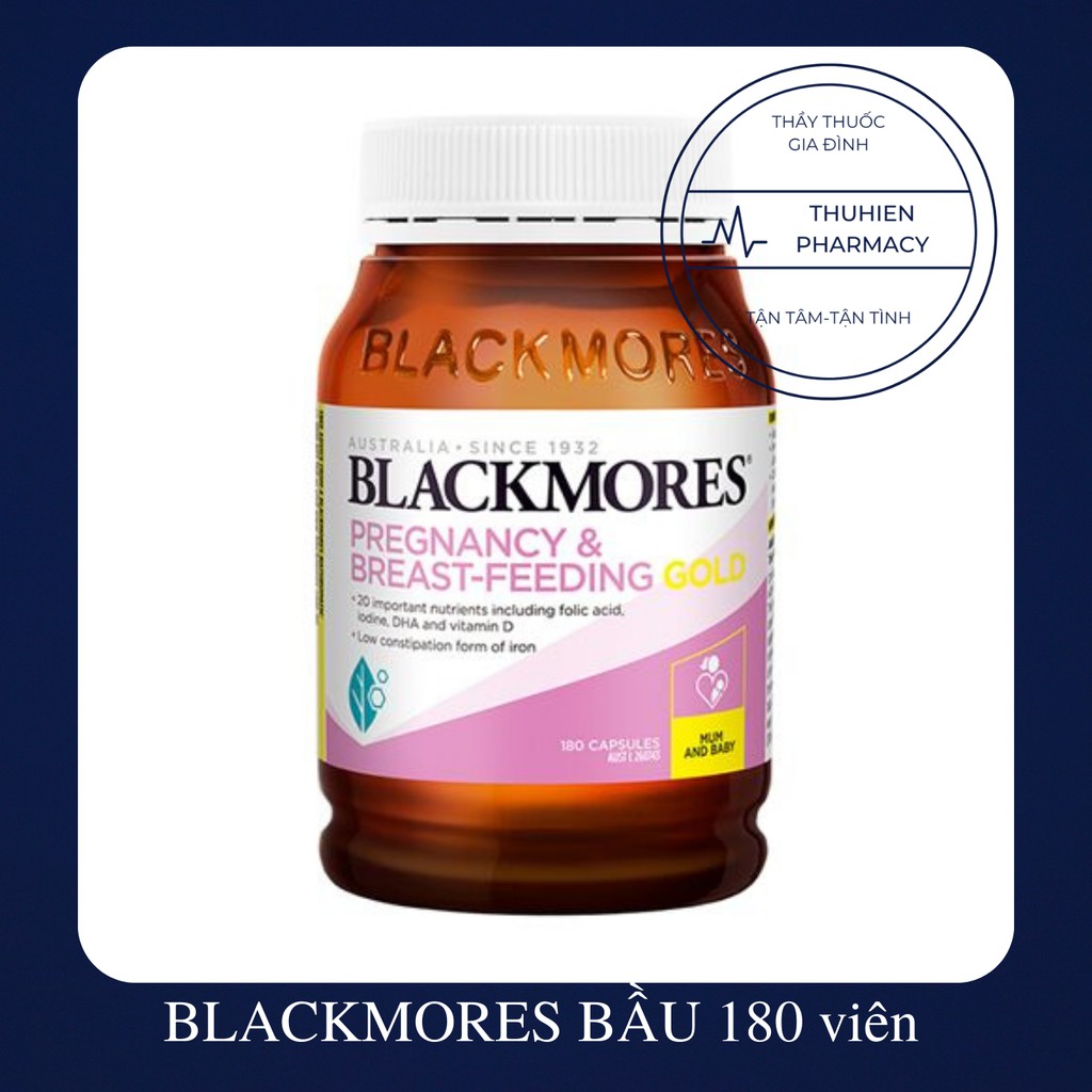 [Date mới] BLACKMORES BẦU (Pregnancy Gold) - Bổ sung vitamin tổng hợp cho mẹ trước và sau sinh (Hộp 180 viên)