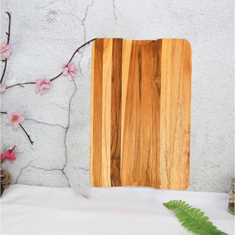 Thớt gỗ Teak Chef 305x210 mm - Thớt Gỗ Kháng Khuẩn Chống Nấm Mốc Thớt Teak Bền Đẹp Dễ Vệ Sinh Nhanh Khô