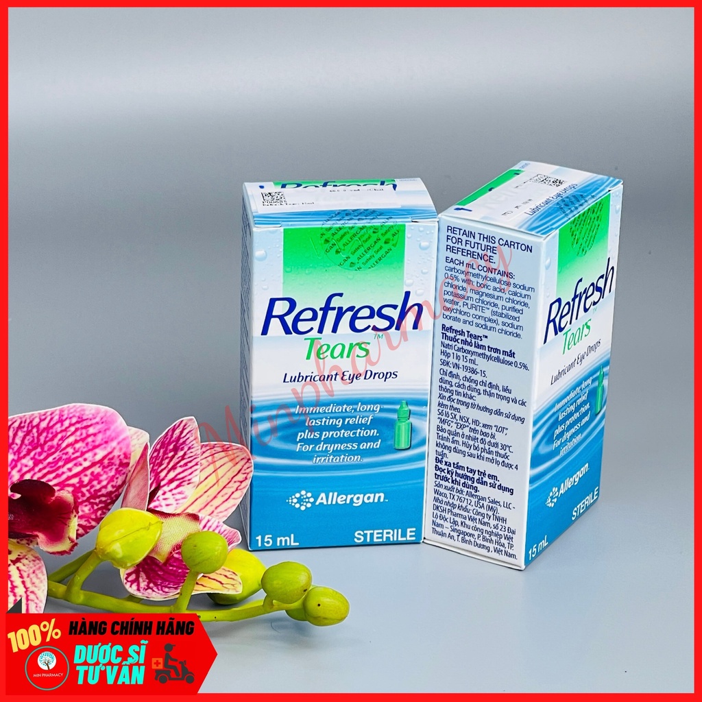 Refresh Tears 15ml [Nhập Khẩu Chính Hãng Từ Mỹ] Nước Mắt Nhân Tạo Giảm Khô Mắt, Kích Ứng Mắt - Minpharmacy