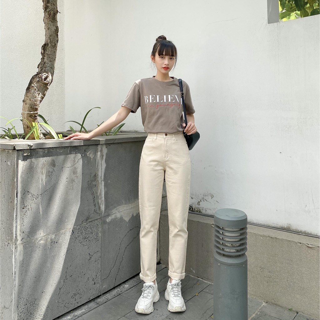 QUẦN JEANS BAGGY KEM BASIC ZAREEN JEA116