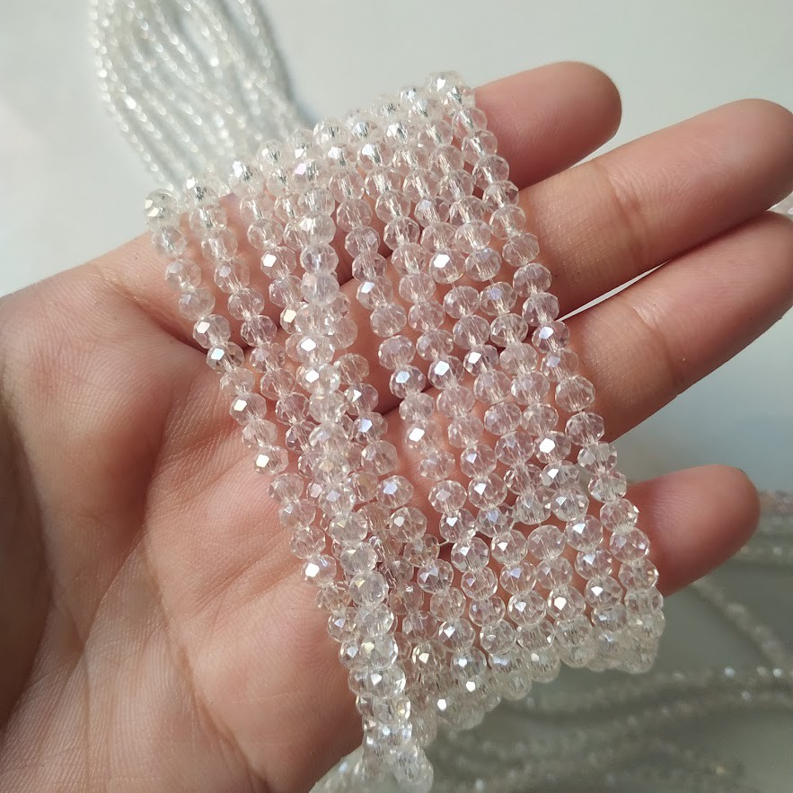 Dây hạt pha lê bánh cam 4mm nhiều màu (khoảng 140 viên) - Nguyên liệu làm vòng, handmade đẹp