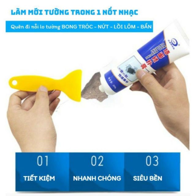 COMBO 5 Lọ Keo Vá Tường Chống Thấm LKB 250gr - Trám Trét Vết Nứt Khe Hở Tường - Chống Mốc Ẩm - SEASHOP9X
