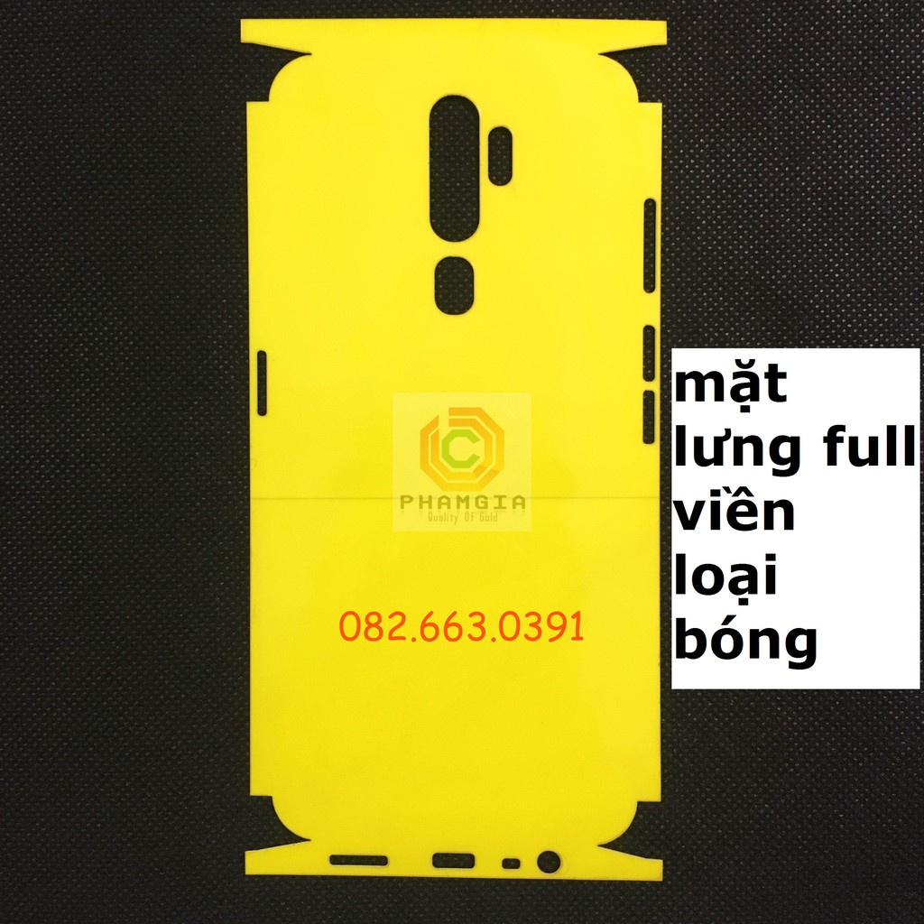 Dán PPF bóng, nhám cho Oppo A9 2020 màn hình, mặt lưng, full lưng viền siêu bảo vệ