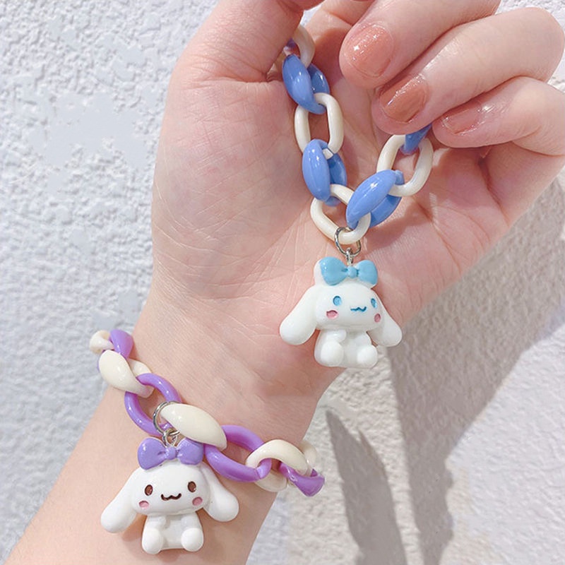 Vòng đeo tay Ahellogirl dây xích màu kẹo ngọt kiểu hoạt hình chó yugui Nhật Hàn dễ thương cho cặp đôi