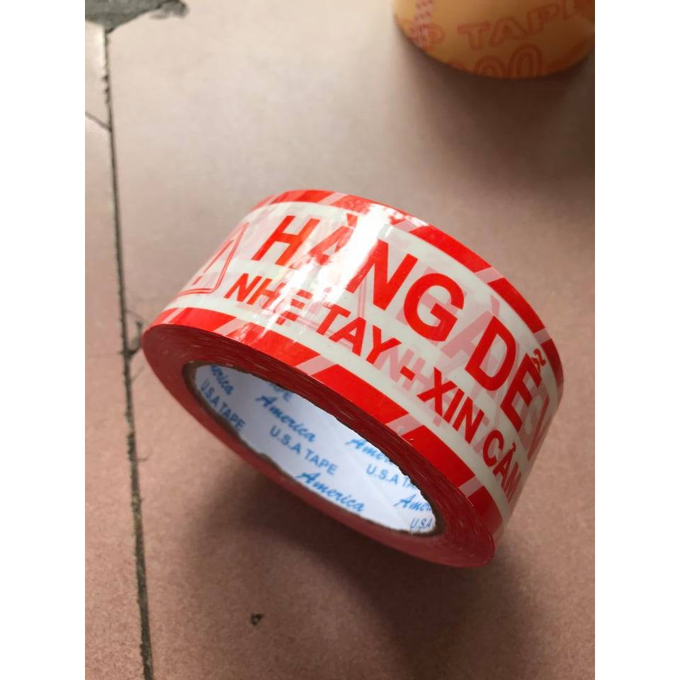 Cây băng keo HÀNG DỄ VỠ màu cam 1.1kg (6 cuộn)