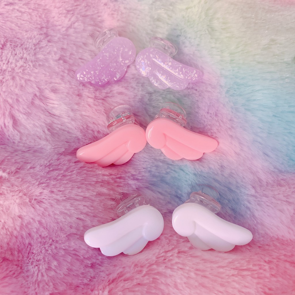 Kẹp Tóc Tự Làm Hình Đôi Cánh Mềm Nhỏ Dễ Thương Cho Bé Gái y2k