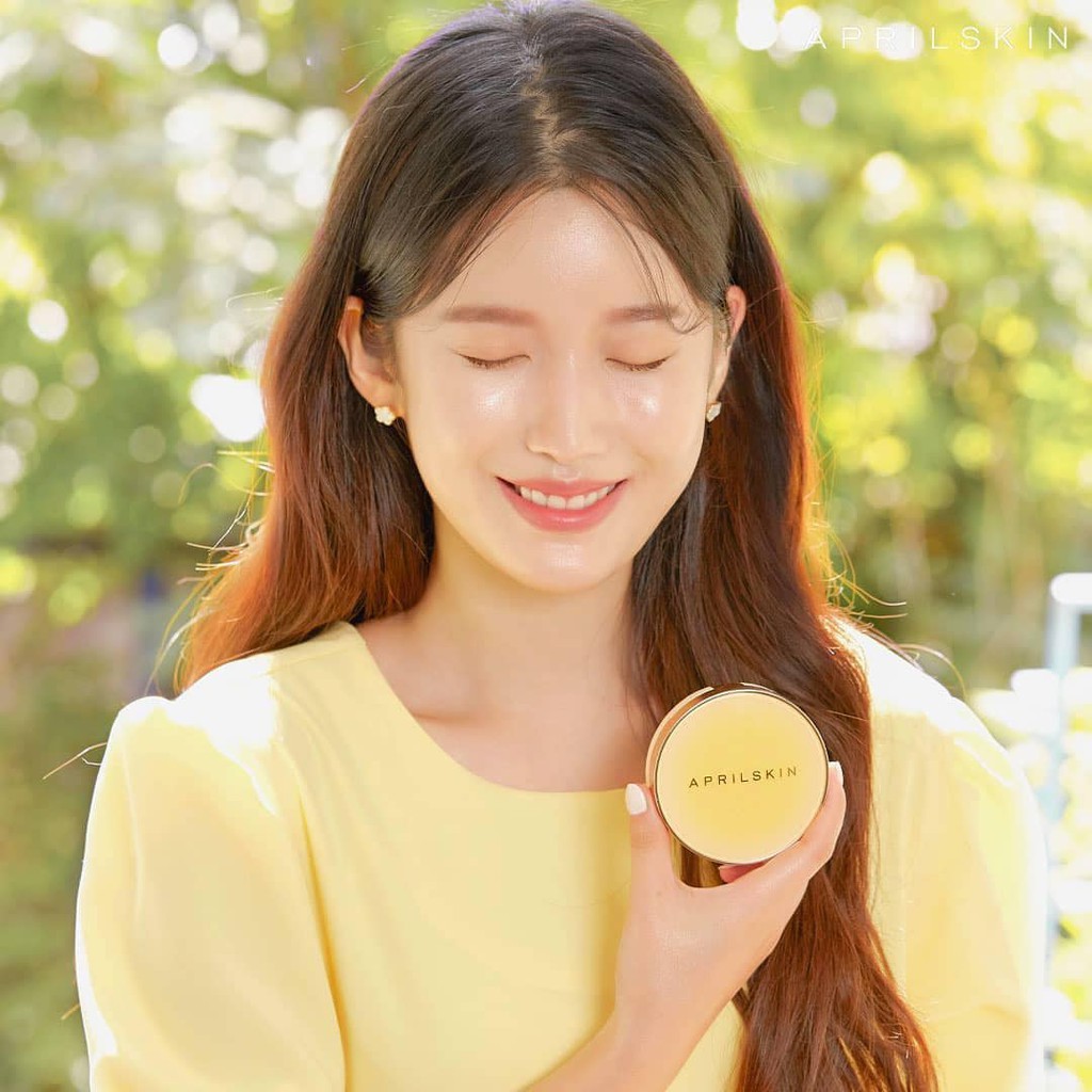 Phấn Nước Hoa Cúc Siêu Mỏng Mịn April Skin Real Calendula Ampoule Glow Cushion SPF50+PA++++ 13g | BigBuy360 - bigbuy360.vn
