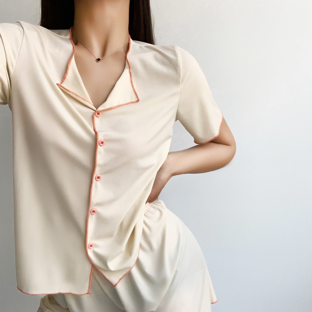 Bộ Đồ Ngủ Lụa Mỏng Tay Ngắn Dáng Rộng Phong Cách Thời Trang Hàn Quốc Có Size 4XL