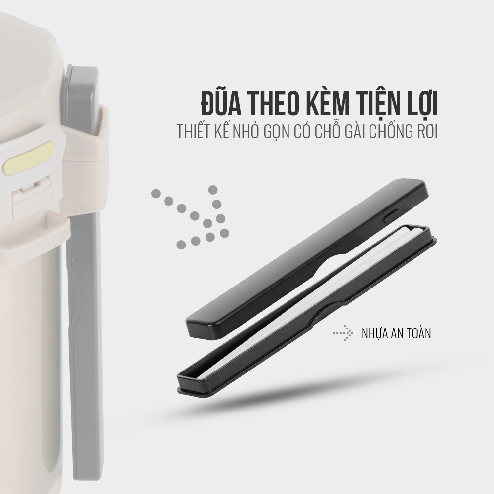 Hộp cơm giữ nhiệt văn phòng Inox 304 Emich EL8293 dung tích 1.8 Lít