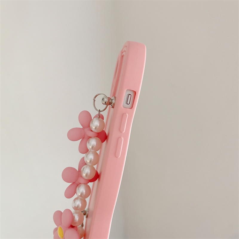 Ốp Điện Thoại TPU Silicon Mềm Họa Tiết Gợn Sóng Phối Chuỗi Hạt Gồm 5 Màu Cho iPhone 13 12 11 Pro Max X Xs Max XR