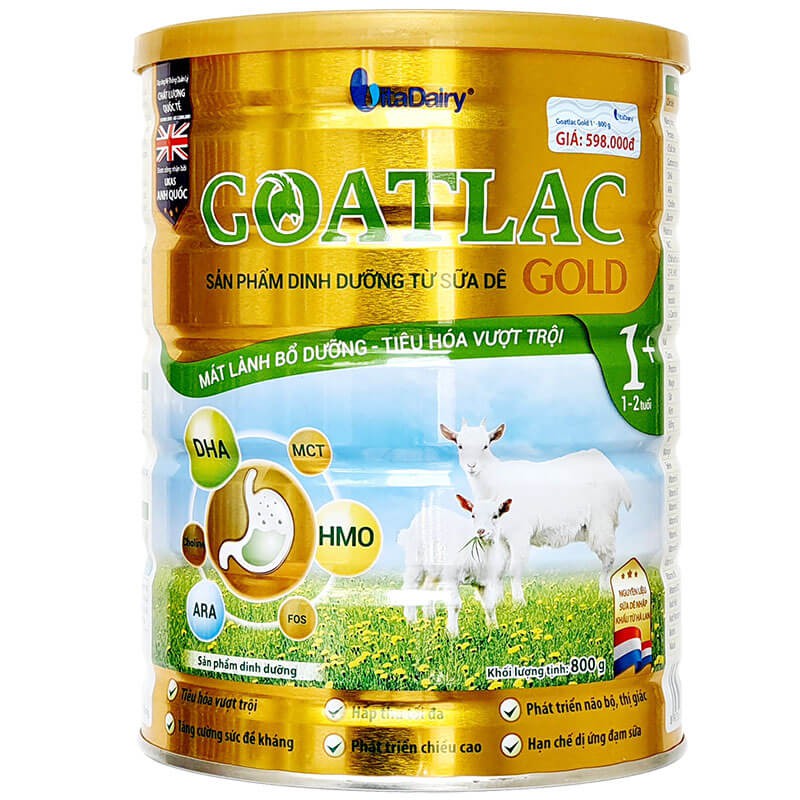 [Mẫu mới] Sữa Dê Goatlac Gold 1+ 2+ (800g) Goatlac 3