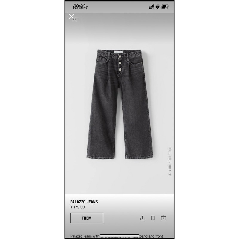 Quần jeans zara ống suông