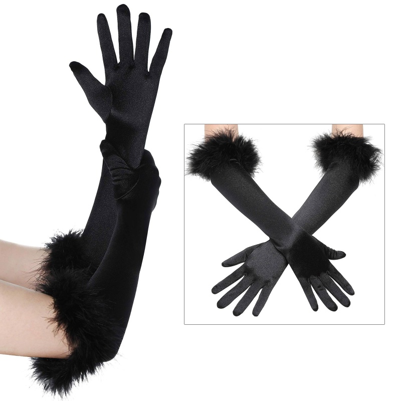 Găng Tay Polyester Dài Màu Sắc Đơn Giản Cho Người Lớn