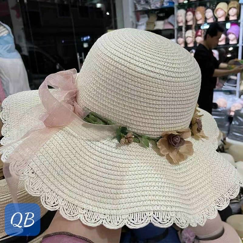 NÓN CÓI HOA ĐI BIỂN VÀNH SÓNG MŨ NỮ CHỐNG NẤNG VÀNH RỘNG