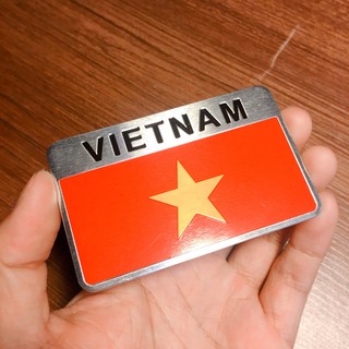 Sticker Dán Trang Trí Ô Tô (Kim Loại) - Cờ Việt Nam 02 Dán Trang Trí Ngoại Thất Xe Hơi, Xe Máy