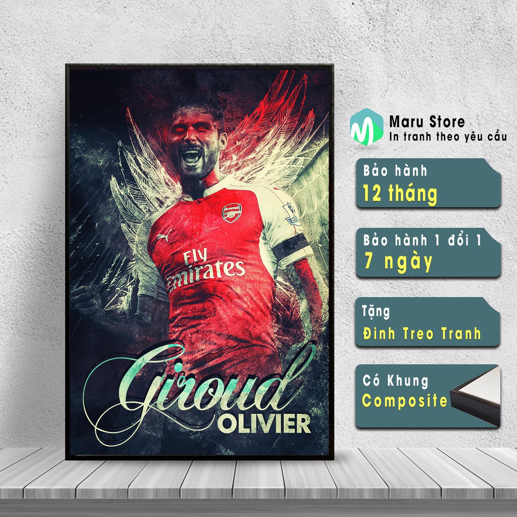 Tranh Treo Tường Cầu Thủ Bóng Đá Giroud, Trang Trí Góc Gaming