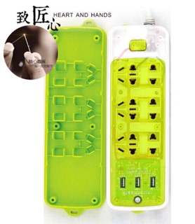 Ổ cắm điện 6 phích cắm 3 cổng USB
