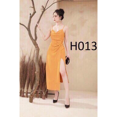 Đầm dạ hội 2s cổ đỗ xoắn eo xẻ tà kèm mút + Ảnh thật | BigBuy360 - bigbuy360.vn