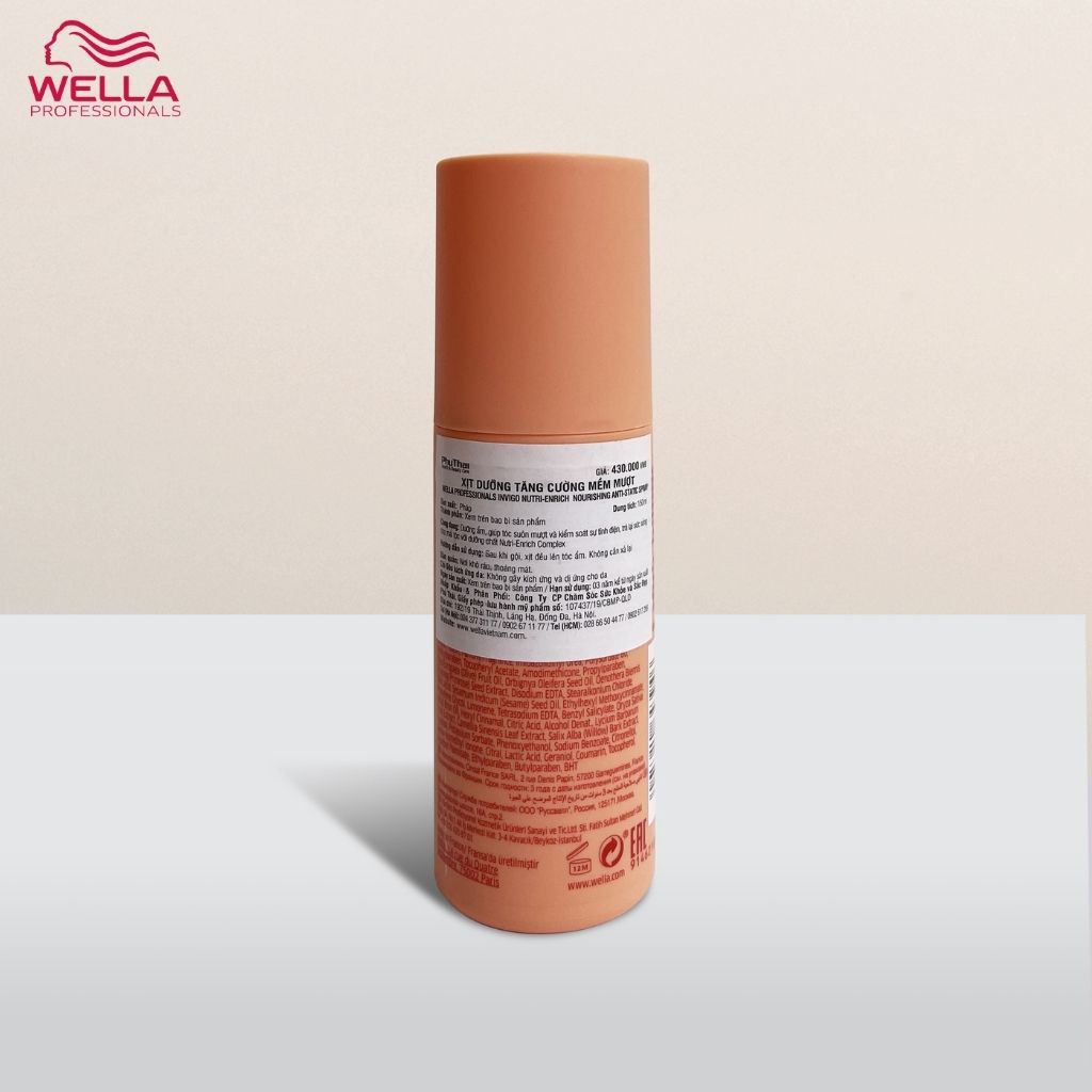 Xịt Dưỡng Tóc Wella Invigo Tăng Cường Dưỡng Chất, Phục Hồi Tóc Khô Xơ Nutri Enrich Nourishing Anti-Static Spray 150ml