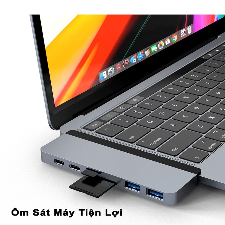 Cổng Chuyển HyperDrive Duo 7-IN-2 HDMI 4K60HZ USB-C Hub For Macbook - HD28C