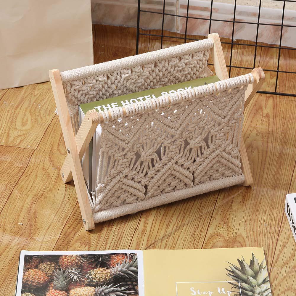 Lloyd Giá Đỡ Báo Bằng Dây Cotton Bện Phong Cách Đồng Quê Bắc Âu Sắp Xếp Gọn Gàng