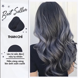 [KHÔNG TẨY] THUỐC NHUỘM TÓC MÀU THAN CHÌ +tặng oxy trợ dưỡng và găng tay