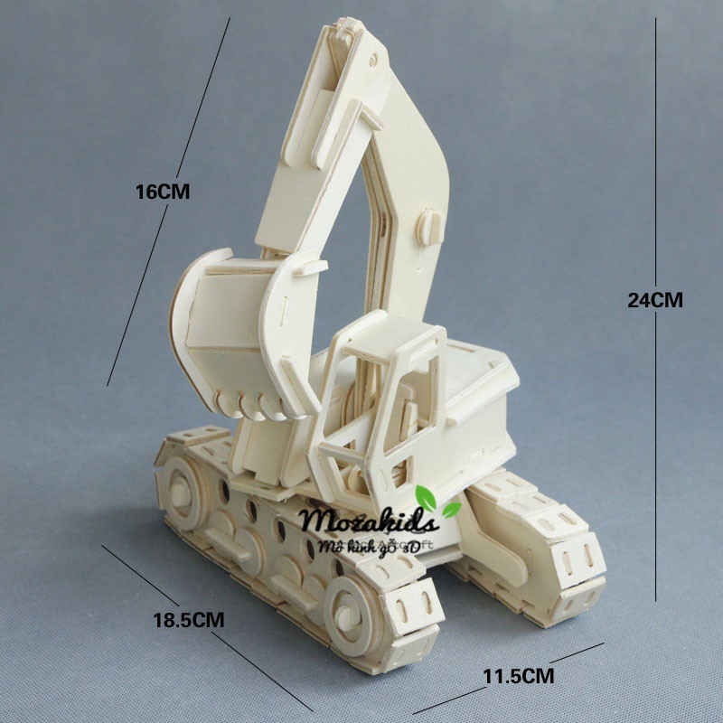 Đồ chơi lắp ráp gỗ 3D Mô hình Máy Xúc