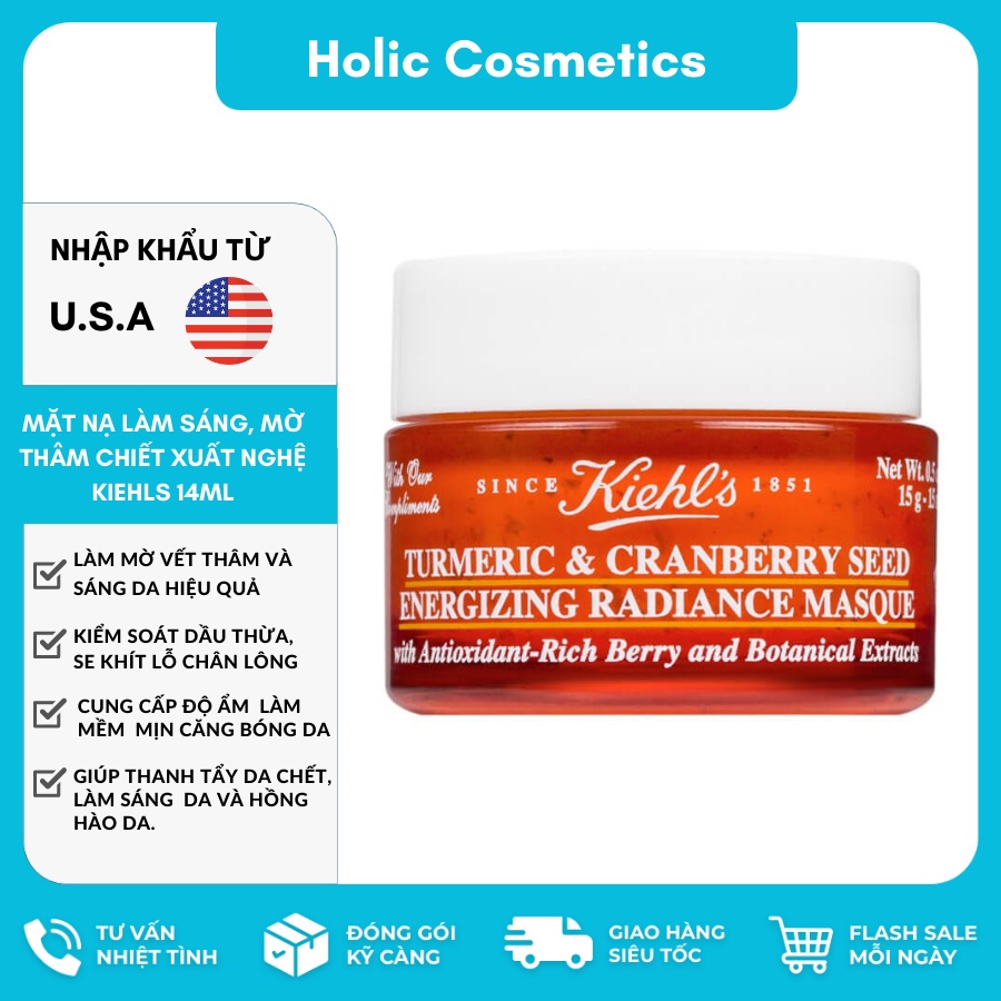 MẶT NẠ NGHỆ KIEHL'S TURMERIC AND CRANBERRY SEED ENERGIZING | BigBuy360 - bigbuy360.vn