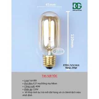 Bóng đèn sợi tóc Edison 1 đốt T45